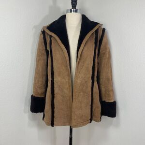 Vintage The Tannery Brown Penny Lane Jacket Coat One Button Front Pockets 11/12